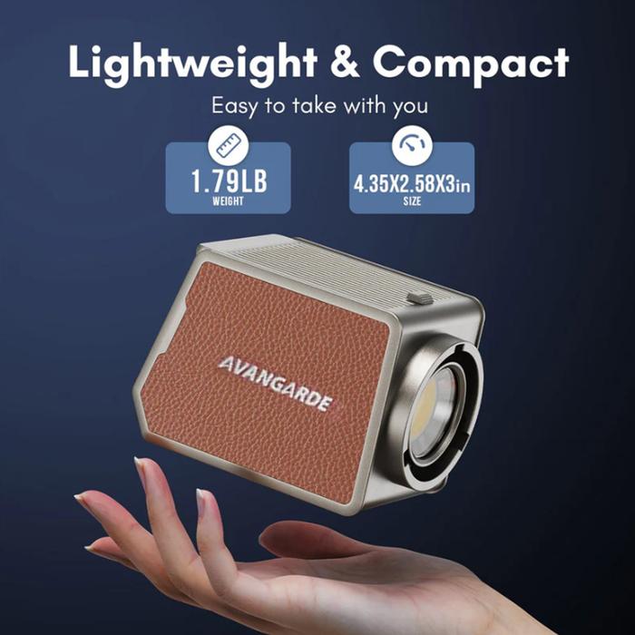 Avangarde AV-PL100 RGB Portable LED Light Kit I (Light Head, Reflector, Type C Charging Cable, Handle Grip, and Silicon Diffuser)