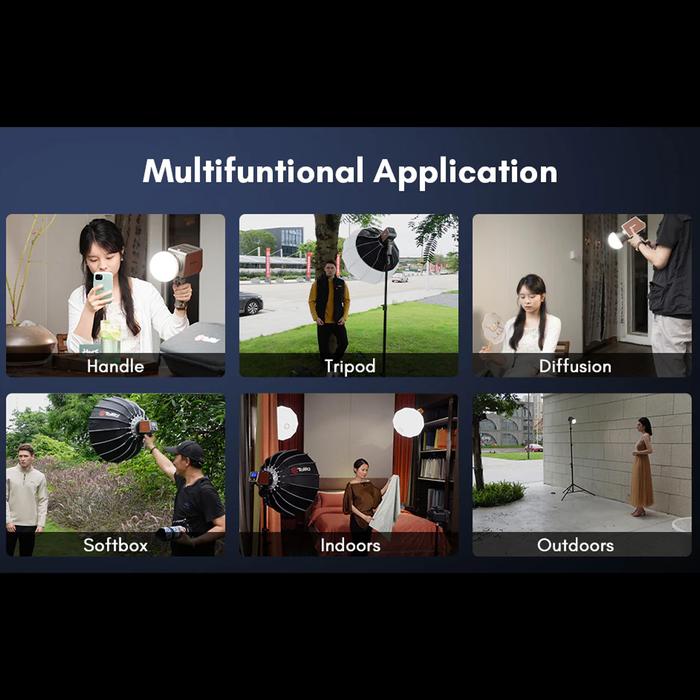 Avangarde AV-PL100 RGB Portable LED Light Kit III (Light Head, Reflector, Type C Charging Cable, Handle Grip, Silicon Diffuser, and Hard Case) + Power Adapter 19V