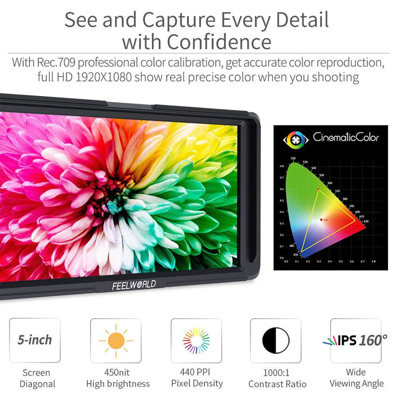 FeelWorld F5 4K Camera Monitor