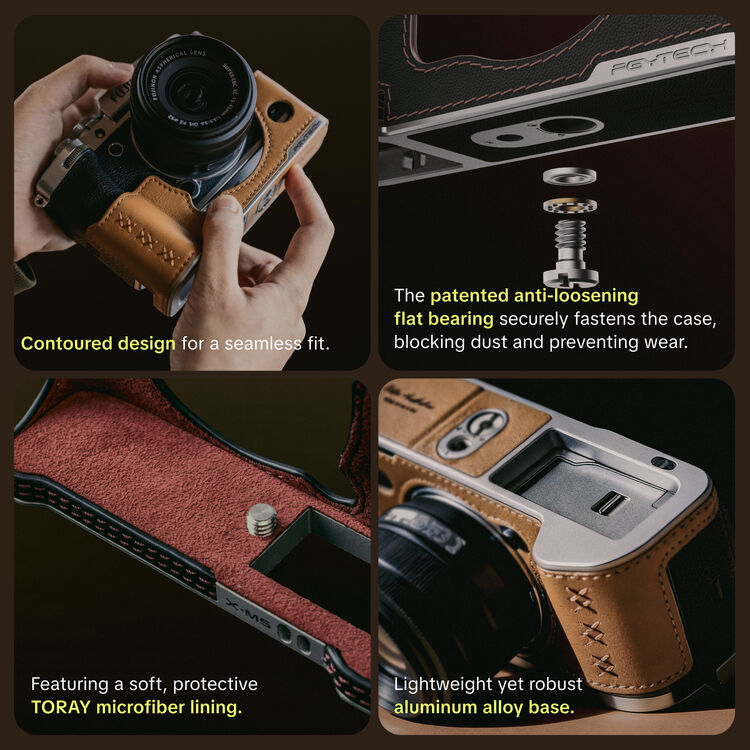 PGYTECH Leather Camera Case for FUJIFILM X-T5 Clay Brown P-CB-553