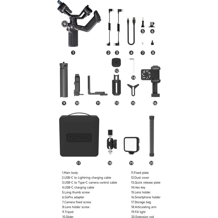 Feiyutech Scorp Mini 3 Pro Handheld Gimbal For Camera - Black