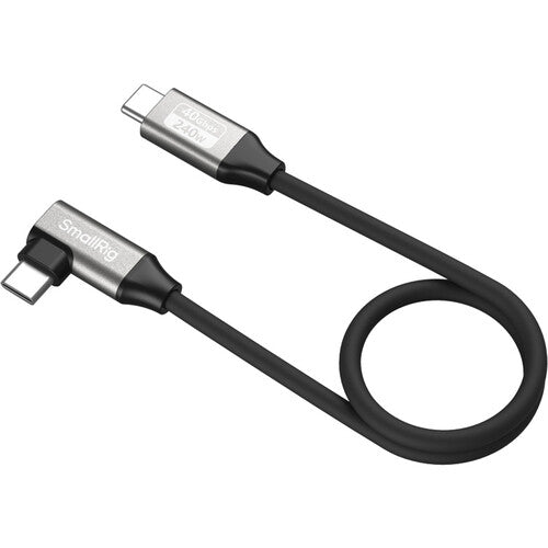 SmallRig USB-C Data Cable (Straight to Angled, 35cm / 13.8in) (40Gbps + 240W + 8K) 5075