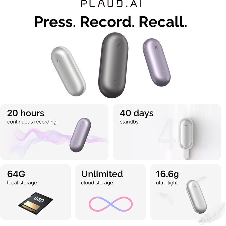 PLAUD NotePin Limited Edition Sunset Purple