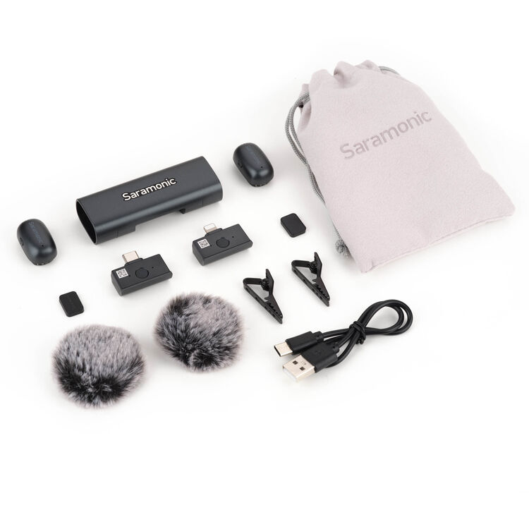 Saramonic AIR-SE-02 2-Person Ultra-Mini Wireless Microphone System with USB-C & Lightning Receivers