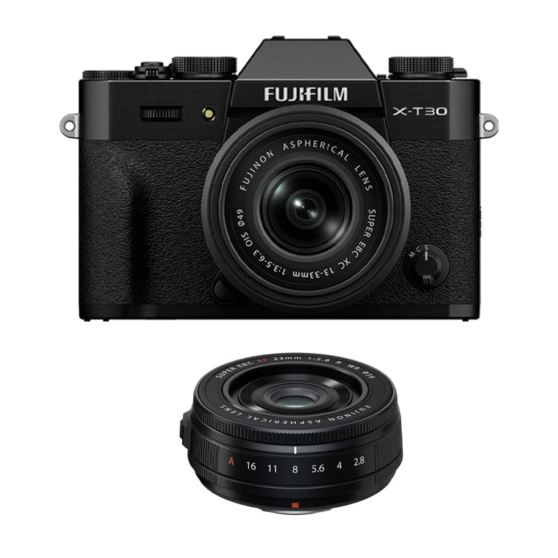 Fujifilm X-T30 III Mirrorless Camera with 13-33mm f/3.5-6.3 Lens with Fujifilm XF 23mm f/2.8 R WR Lens