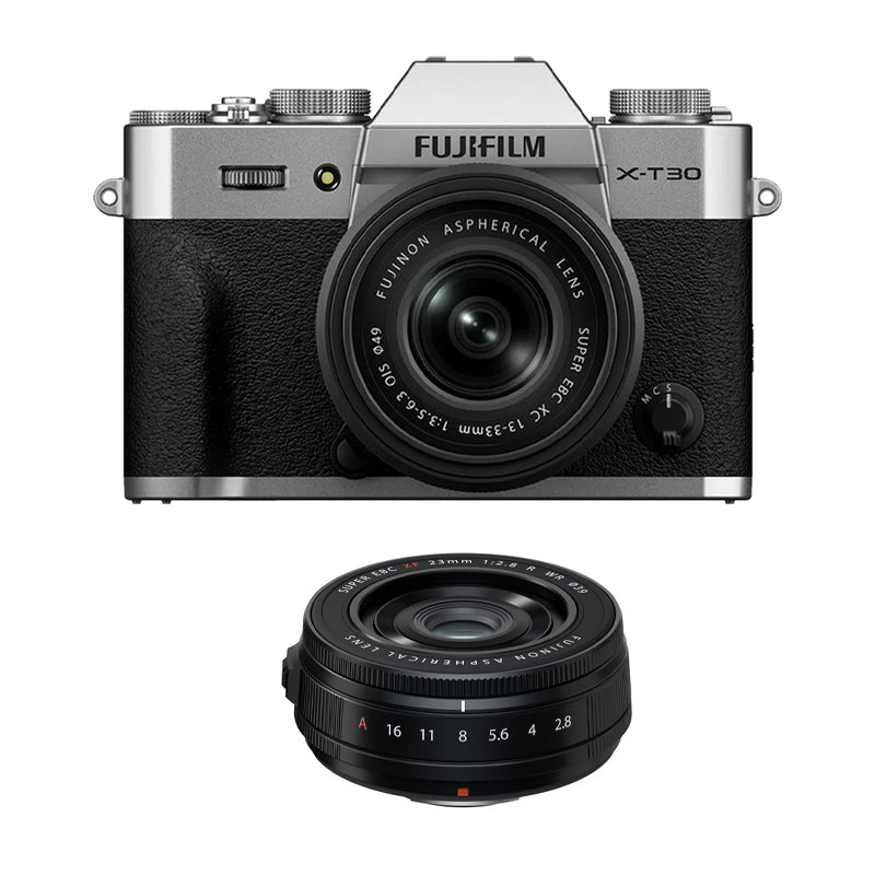 Fujifilm X-T30 III Mirrorless Camera with 13-33mm f/3.5-6.3 Lens with Fujifilm XF 23mm f/2.8 R WR Lens