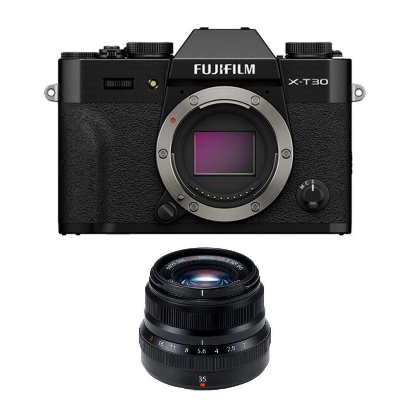 Fujifilm X-T30 III Mirrorless Camera with Fujifilm XF 35mm f2 R WR Lens (Black)