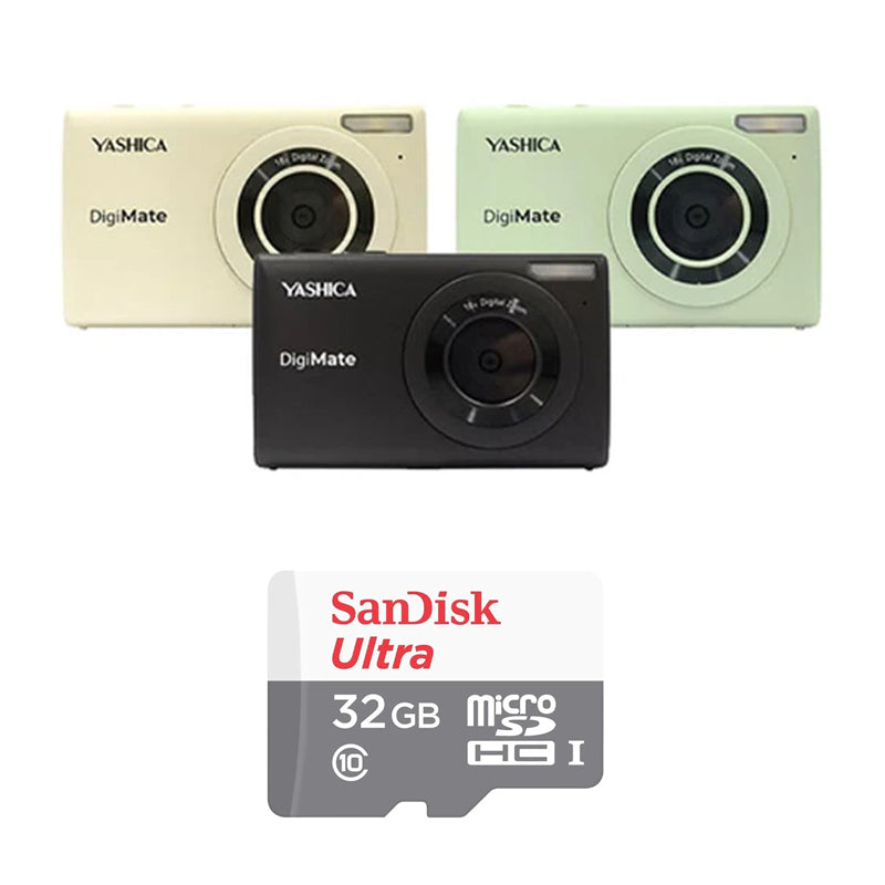 YASHICA DigiMate with Sandisk Ultra Micro SD 32GB 100Mb/s MicroSDHC UHS-I