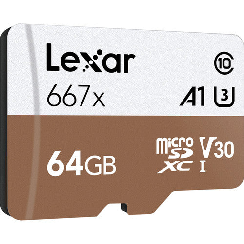 Lexar 64GB Professional 667x microSDXC UHS-I Memory Card