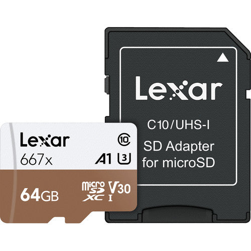 Lexar 64GB Professional 667x microSDXC UHS-I Memory Card