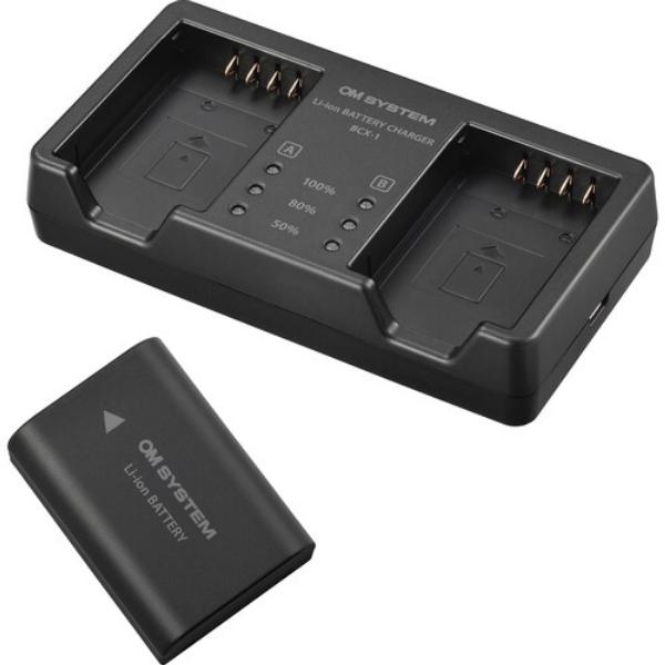 OM SYSTEM SBCX-1 Lithium Ion Rechargeable Battery and Charger Kit