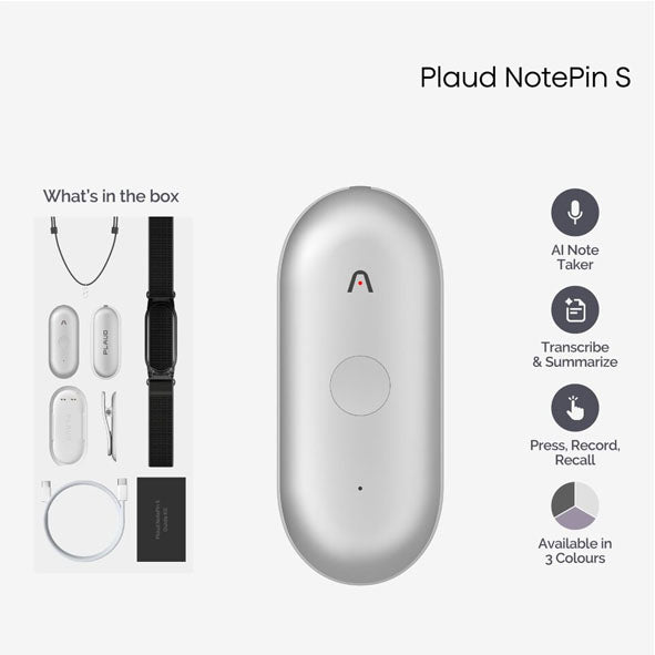PLAUD NotePin S Limited Edition Silver