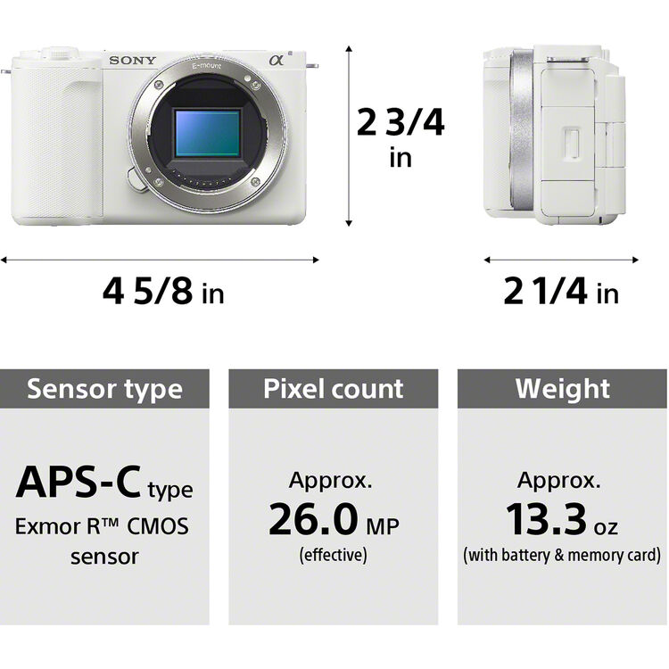 Sony ZV-E10 II Mirrorless Camera Body Only (White)