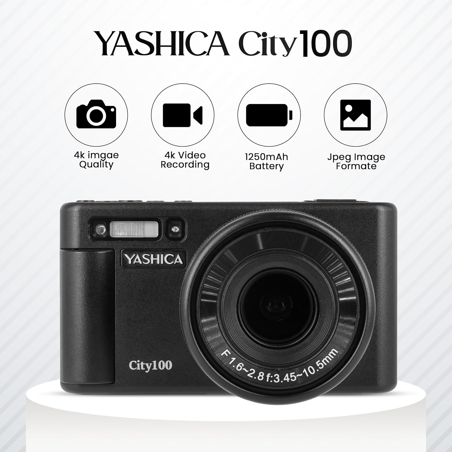YASHICA City 100 (Black)  with Sandisk Ultra Micro SD 32GB 100Mb/s MicroSDHC UHS-I