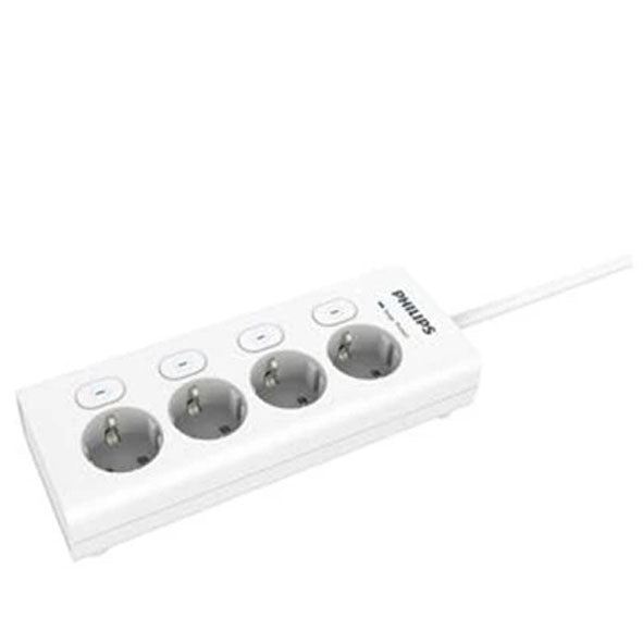 Philips Power Strip 4 Socket 2M CHP6740WA – Surge Protection 450J, 4000W
