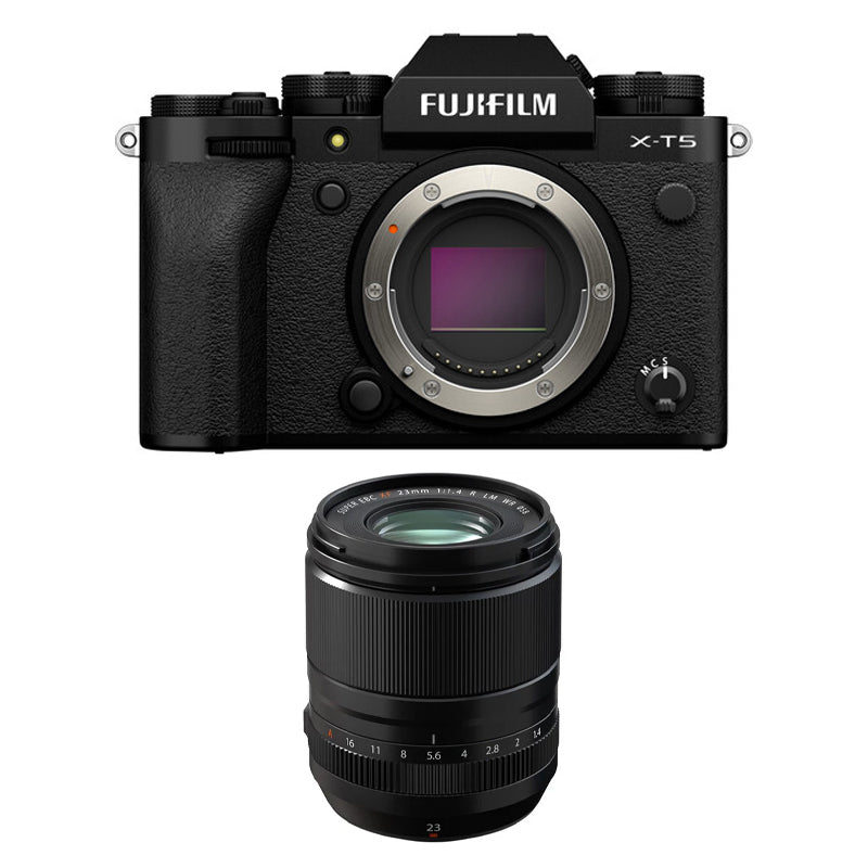 Fujifilm X-T5 Mirrorless Camera Body Only (Black) with Fujifilm XF 23mm f1.4 R LM WR Lens