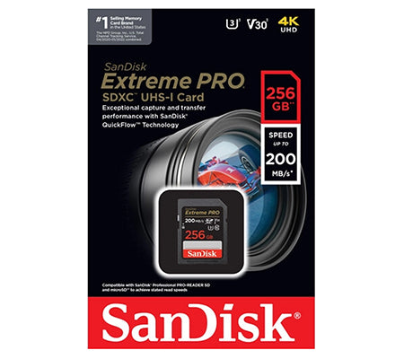 SanDisk SDXC Extreme Pro UHS-I 256GB R200MB/s W140MB/s