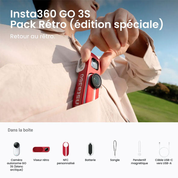 Insta360 GO 3S Retro Bundle (Special Edition) - Classic Red 128 GB