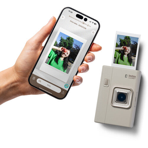 Fujifilm Instax Mini Liplay+ Hybrid Instant Camera (Sand Beige) BND