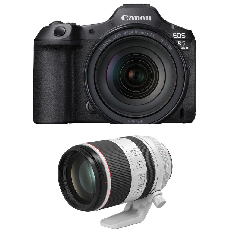 Canon EOS R5 Mark II Mirrorless Camera with 24-105mm f4 Lens with Canon RF 70-200mm f2.8L IS USM Lens