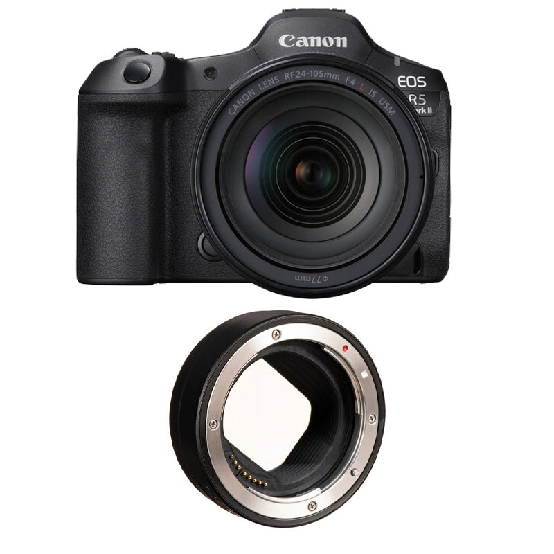 Canon EOS R5 Mark II Mirrorless Camera with 24-105mm f4 Lens with Canon Mount Adapter EF-EOS R
