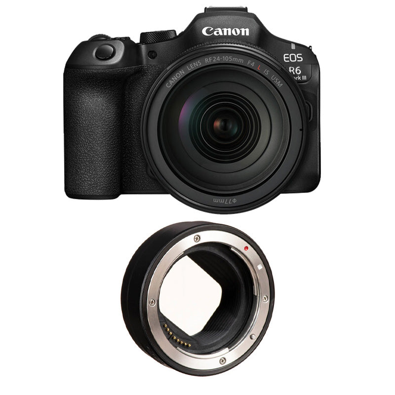Canon EOS R6 Mark III Mirrorless Camera with 24-105mm f4-7.1 Lens with Canon Mount Adapter EF-EOS R