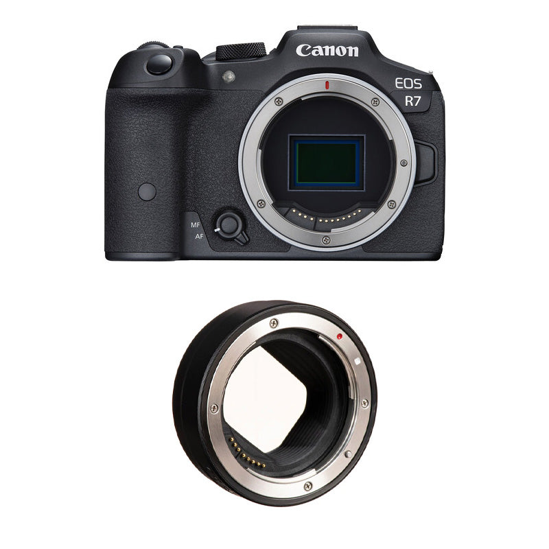 Canon EOS R7 Mirrorless Camera (Body Only) with Canon Mount Adapter EF-EOS R