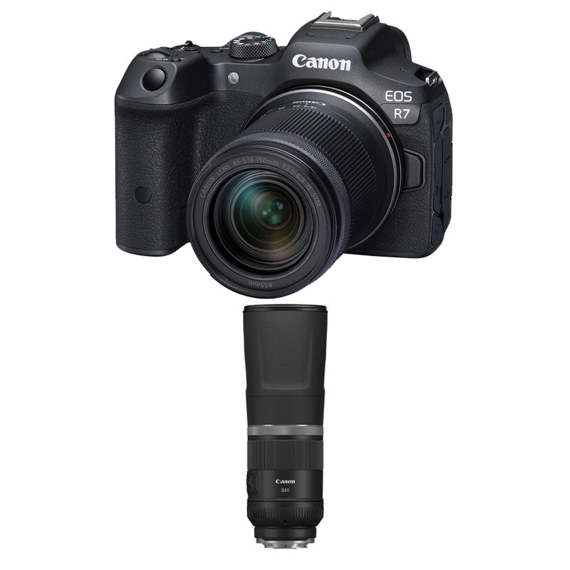 Canon EOS R7 Mirrorless Camera with 18-150mm Lens with Canon RF 800mm f/11 IS STM Lens