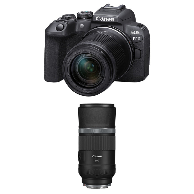 Canon EOS R10 Mirrorless Camera with 18-150mm Lens with Canon RF 600mm f/11 IS STM Lens