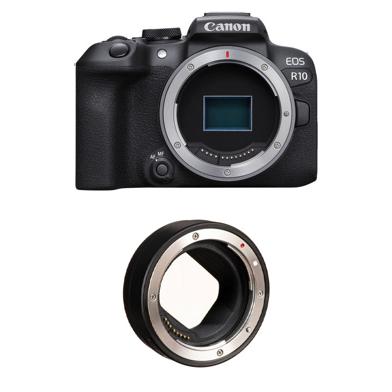 Canon EOS R10 Mirrorless Camera (Body Only) with Canon Mount Adapter EF-EOS R