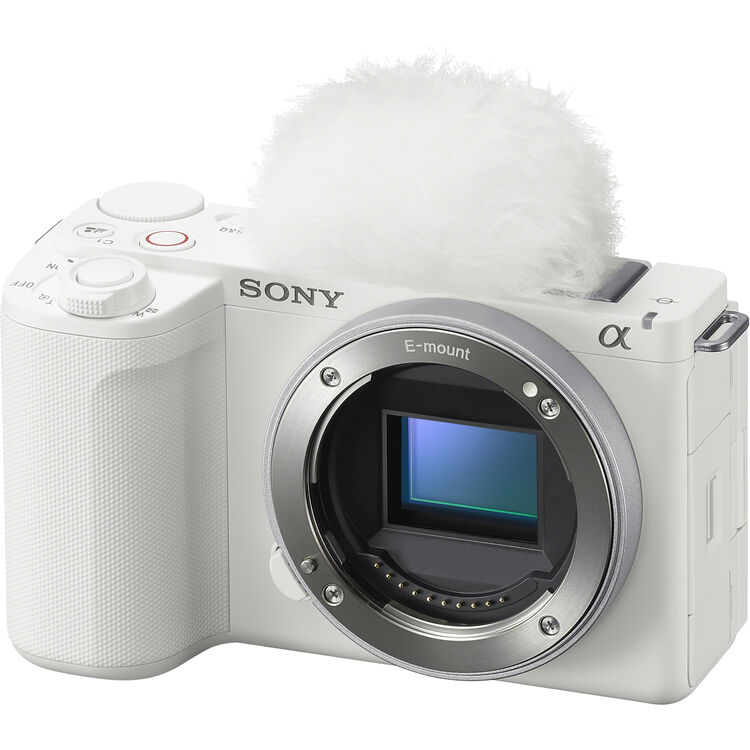 Sony ZV-E10 II Mirrorless Camera Body Only (White) with Tilta Full Camera Cage for Sony ZV-E10 II - Black - TA-T69-FCC-B