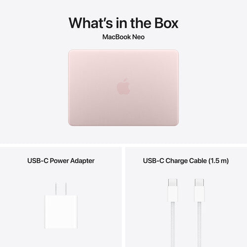 Apple MacBook Neo 13-inch : Apple A18 Pro chip with 6core CPU and 5core GPU, 8GB, 256GB SSD - Blush