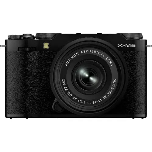 Fujifilm X-M5 Mirrorless Camera with XC 15-45mm f3.5-5.6 Lens Black with PGYTECH Leather Camera Case for FUJIFILM X-M5 Midnight Black P-CB-543