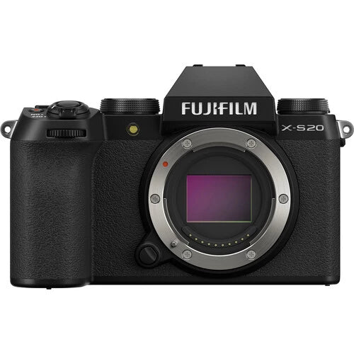 Fujifilm X-S20 Mirrorless Camera Body Only (Black) with PGYTECH Leather Camera Case for FUJIFILM X-S20 Clay Brown P-CB-541