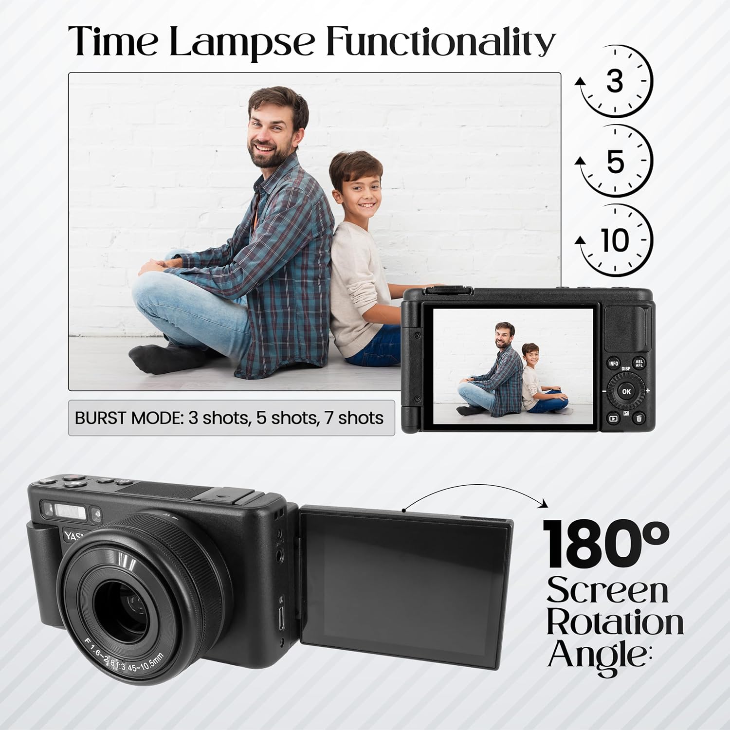 YASHICA City 100 (Black)  with Sandisk Ultra Micro SD 32GB 100Mb/s MicroSDHC UHS-I
