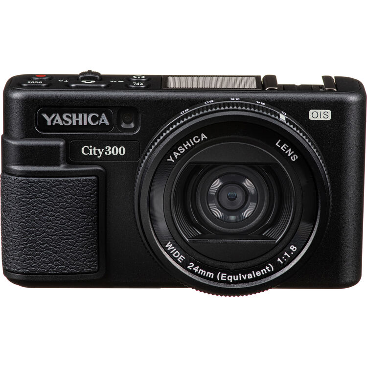YASHICA City 300 (Black) with Yashica Quick Flash with Sandisk Ultra Micro SD 32GB 100Mb/s MicroSDHC UHS-I