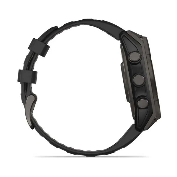 Garmin Fenix 8 47mm, Sapphire, Carbon Gray DLC Titanium with Black/Pebble Gray Silicone Band