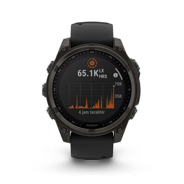 Garmin Fenix 8 47mm, Sapphire, Carbon Gray DLC Titanium with Black/Pebble Gray Silicone Band