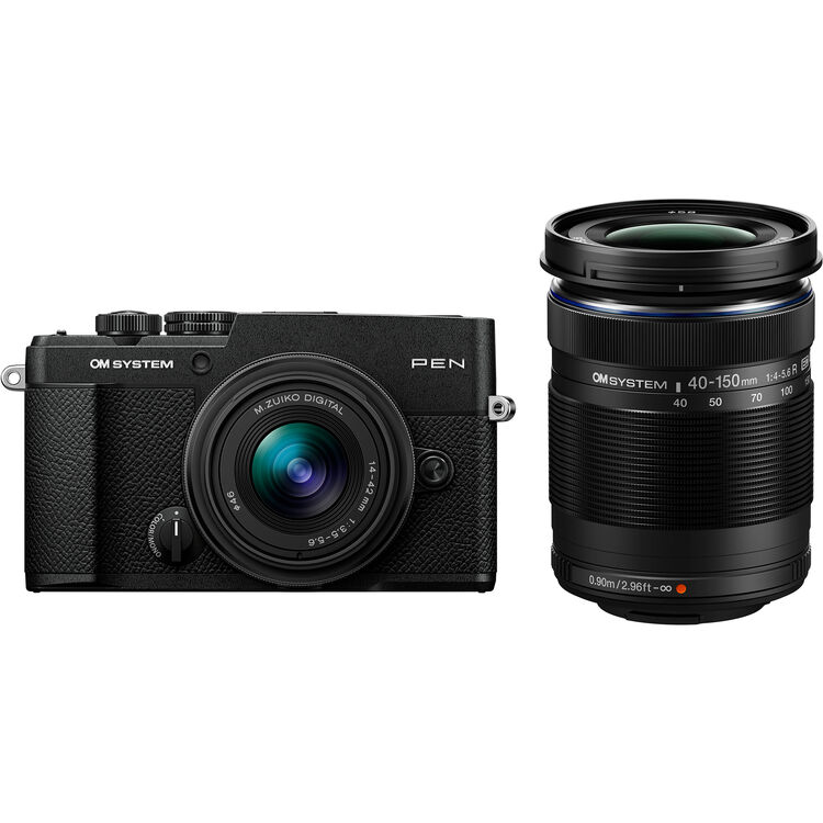 OM SYSTEM PEN Mirrorless Camera with 14-42mm III Lens kit (Black)