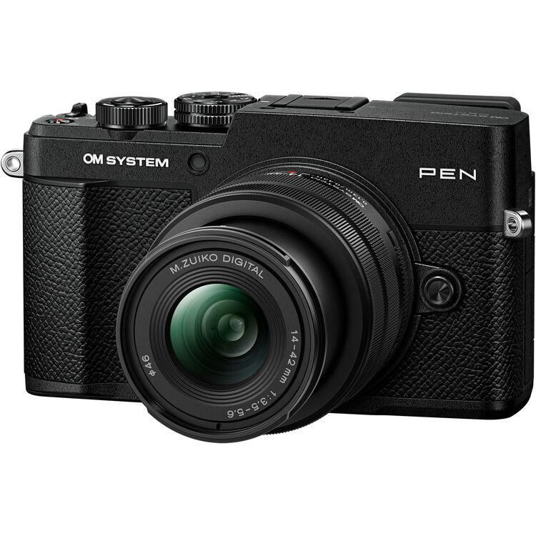 OM SYSTEM PEN Mirrorless Camera with 14-42mm III Lens kit (Black)