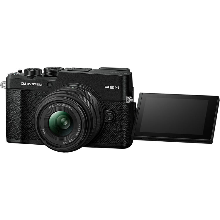 OM SYSTEM PEN Mirrorless Camera with 14-42mm III Lens kit (Black)