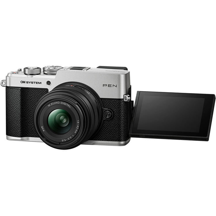 OM SYSTEM PEN Mirrorless Camera with 14-42mm III Lens kit (Silver)