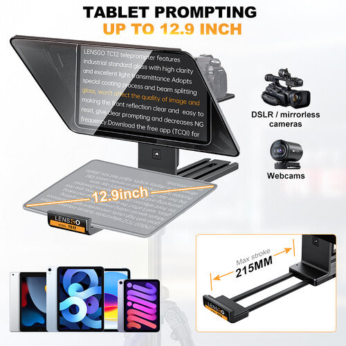 LENSGO TC12 Teleprompter for Smartphones and Cameras