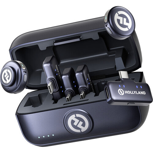 Hollyland LARK M3 Combo 2TX&4RX Wireless Microphone System with 2 Clip-On Mic/Transmitters & 4 USB Receivers
