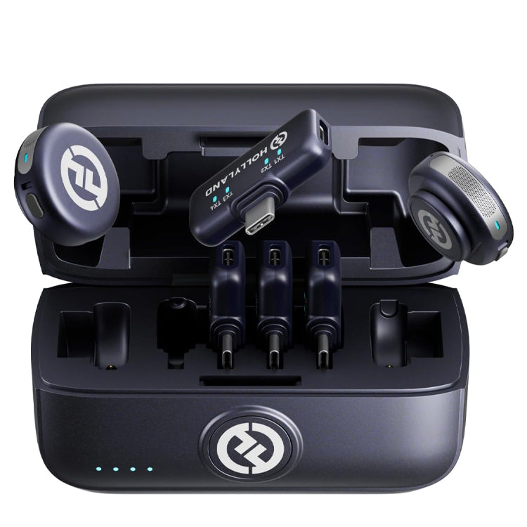 Hollyland LARK M3 Combo 2TX&4RX Wireless Microphone System with 2 Clip-On Mic/Transmitters & 4 USB Receivers