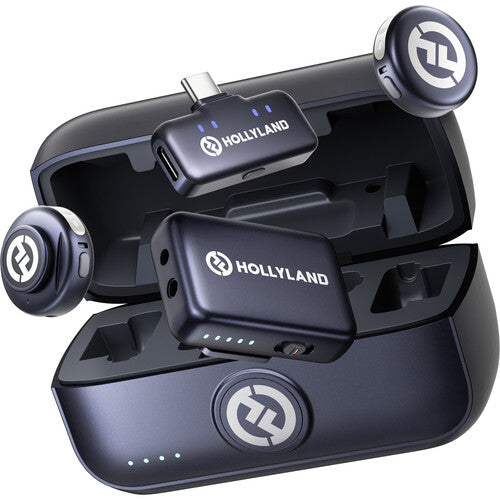 Hollyland LARK M3 Combo 2TX&2RX Wireless Microphone System with 2 Clip-On Mic/Transmitters, 1 USB Receiver & 1 Camera Receiver