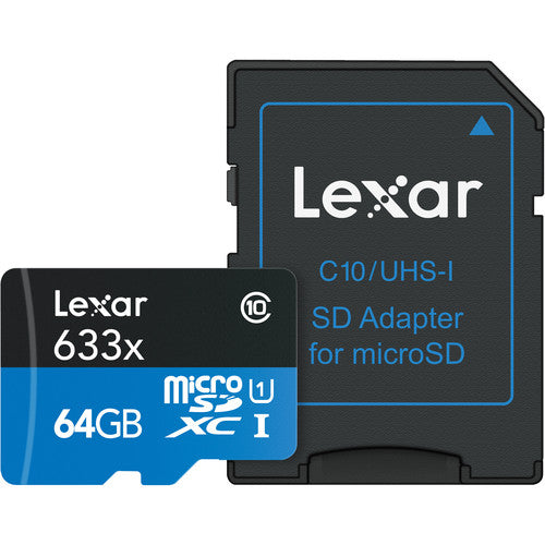 Lexar 64GB High-Performance 633x microSDXC UHS-I Memory Card
