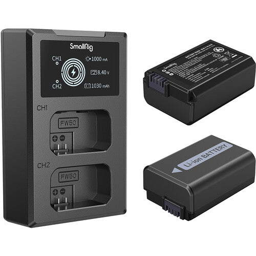 SMALLRIG 3818 Camera Battery and Charger Kit for Sony NP-FW50
