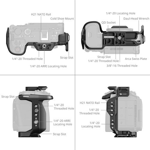 SmallRig HawkLock Quick Release Cage for Canon EOS R6 V 6372