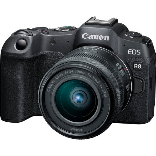 Canon EOS R8 Mirrorless Camera RF 24-50mm f4.5-6.3 IS STM with 45mm f1.2 STM Lens (Canon RF)